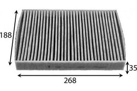 AC0188C  CABIN AIR FILTER AC0188   AZUMIAC42002C DELPHITSP0325331C FILTRONK1327A MAHLE/KNECHTLAK814 MANNCUK 2743 PEUGEOT6479 K9 PURFLUXAHC352 Iveco Daily 3.0L TD 2007-on   Turbo Diesel. 4Cyl. 50C18
