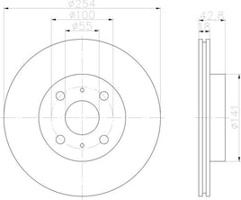 8DD 355 108-721 Front Brake Disc DR695 DBA695 FOR TOYOTA PASEO Coupe (EL44_)  06/88 - 08/95 PASEO Coupe (EL54), 08/95 - 12/99