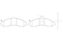 PN0824 DISC PAD SET  FRONT HOLDEN COMMODORE VT VY VX VZ  POLICE VEHICLES 97-06 DB1344 ADB1344 GDB7584 TRW BENDIX AUS DB1344 1997-2006 ADB1344