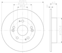 8DD 355 114-321 54643  Rear Brake Disc DR438D BA2517 HONDA HONDA Civic Type R Rear Axle Rotor Jan 07~Jun 12 2.0 L FN2 K20Z Pos:Left/Right