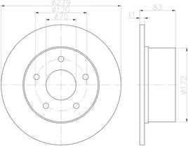 8DD 355 119-731 Rear Brake Disc ROTOR FOR TOYOTA LEXCEN Saloon (VN, VP), 08/87 - 08/93 LEXCEN Saloon (VS, VR), 08/93 - 04/97  DR016 DBA016 55476 8DD355119-731