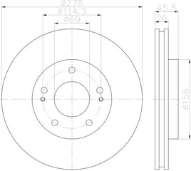 8DD 355 119-961 54982  Front Brake Disc DR2201 DBA2201 MITSUBISHI