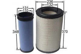 A276SET AIR FILTER OUTER + INNER KIT SET RADIAL SEAL ISUZU WA5110 A-6033 FA-6033 FRD90 4HK1-T 2008-   FRR90 4HK1-T 2008-   FSS90 4HK1-T   FRD34 6HK1-T 2008-   FRD34  FSR34   FTR34  FTS34   FVD34    FVL34  FVM34  FVR34