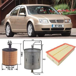 KIT4528 FILTER KIT VW  Volkswagen BORA  2.3L V5 1999-2007   1J Petrol AGN AGZ AQN MPFI SOHC 10V  DOHC 20V OIL FUEL AIR FILTER SET KIT