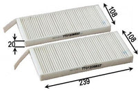 AC0169SET CABIN AIR FILTER  WACF0108 CU24182 RCA238 RCA238P CU2418 AZUMIAC43169SET Blue PrintADR162502 FILTRONK 1248-2X F E2982LI-2 MAHLE/KNECHTLA 468/S MANNCU 2418-2  2789100Q0D OPEL4419683   RENAULT77 01 209 837 VAUXHALL93197779