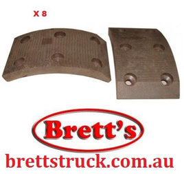 BL1009 FRONT BRAKE LINING SET KIT OF 8  LININGS ONLY  NiBK JNBK AKEBONO NISSAN US TZA 52 TZA52  RD8 TZA50 TZ50 TZ52 1971-  FiTFL1109 NISSAN41039-90014 NISSAN41039-NF900 SBBL22009