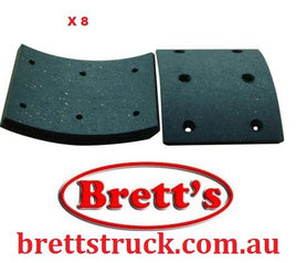 BL1063 REAR BRAKE LINING SET KIT OF 8 WITH RIVETS  NiBK JNBK  AKEBONO    L 7505 AKEBONO    L7004 Asuki    AL-1151R FiT    FL1147 MMC FUSO    MC821345  44066-Z5000     44066-Z5001 NISSAN    44066-Z5003  44066-Z5005 SB    BL22065 TBK    T320-1151