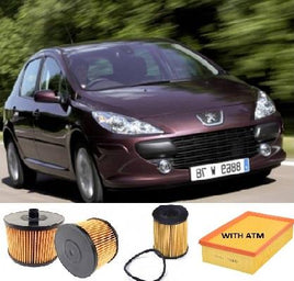 KIT1714A FILTER KIT Peugeot 307 2.0L 2L HDi   Automatic 2005 10/2005-2008   T6  Turbo Diesel 4Cyl  DW10BTED4  CRD DOHC 16V   OIL AIR FUEL LUBE SERVICE KIT KIT1714