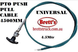PTO4500 PTO TIPPER DUMP CABLE DC31 4500MM WITH KNOB UNIVERSAL CUT TO REQUIRED LENGTH PUSH PULL POWER TAKE OFF CABLES TOYOTA DYNA DIAHATSU DELTA DAIHATSU  PTO PUSH/PULL CABLE ASSEBMLY - INCLUDES KNOB