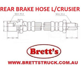 BH21019R FOR  TOYOTA LANDCRUSIER REAR BRAKE HYD HOSE HYDRAULIC LINE  BJ603B FJ62 HJ60 HJ61 FJ623F HJ602H HJ6112H-T  FJ60