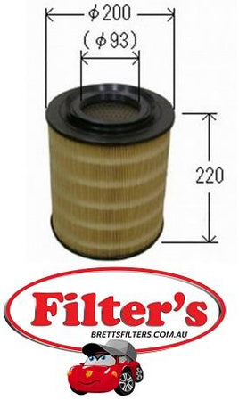 A3023 AIR FILTER  AZUMI A23023  A3023 MITSUBISHI ME410341 MITSUBISHI ME414184 MITSUBISHI ME416845 FUSO QY012195 NISSAN AY120MT028 PITWORK AY120-MT028 SAKURA A1075 FA1075 FA-1075 A-1075 TACTI V9112M221 VIC A-3023
