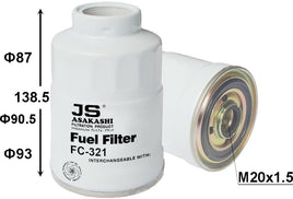 FC321J FUEL FILTER WITH SENSOR HOLE  NISSAN 16403-89TA0 NISSAN 16403-89TA3  31973-44100   AY500SZ001 RYCO Z304 RYCO Z636 SAKURA FC1001 SAKURA FC1203 SAKURA FC1704 SCT ST 307 SERVICE F60222 SUZUKI 15411-78E10 FOR TOYOTA 23303-87300  23303-87308