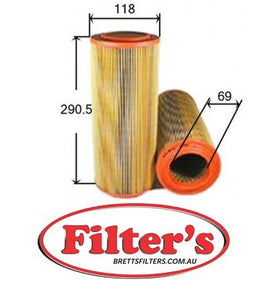 A0112 AIR FILTER    AZUMI A44112 MAHLE/KNECHT LX 200 MANN C12102 SAAB 9390907 WIX 74917 WESFIL WCA9174 RYCO A1706