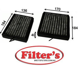 AC0184CSET CABIN AIR FILTER  SET KIT OF 2  JS AC0184 AC0184SET AC0184CSET AZUMI AC31184CSET AC31184SET MAHLE/KNECHT LKK 116/S LKK116S MANN CUK20 0002  CUK200002 CUK20000-2 CUK20000/2