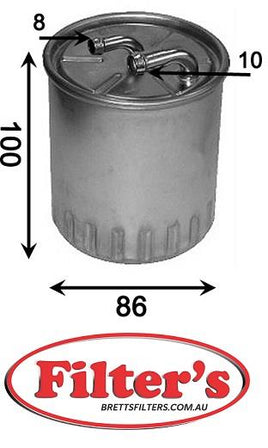 FS31037  FUEL FILTER MERCEDES-BENZ A-Class : A 200   Sep 04~Jun 12 2.0 L W169 OM 640.941  MERCEDES-BENZ B-Class : B 180 Fuel Supply Sys Apr 05~Nov 11 2.0 L W245 OM 640.940  B-Class : B 200  Apr 05~Nov 11 2.0 L W245 OM 640