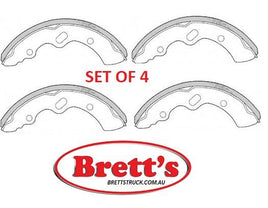 11525.040 FRONT REAR BRAKE SHOE  SET OF 4 SHOES NiBK JNBK  MITSUBISHI FUSO CANTER FE657 7.5T 10/1997-09/2002 FRONT BRAKE SHOE SET  FE657 7.5T 10/1997-09/2002 REAR BRAKE SHOE SET   FE84B HYBRID 6.5T 05/09 BRAKE DRUMS LINING SETS