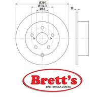 RN1943 DISC ROTOR REAR NiBK JNBK  FiT FR1070 SB BR21287 FOR TOYOTA 42431-06130  4243106130 TRW DF7848 DBA207  8DD355119-941 8DD 355 119-941 PAGID 55487 REL10180 AAP2707 DBA2707 BR15225 PBR2707