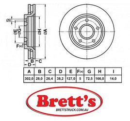 RN1920V DISC ROTOR FRONT NiBK JNBK   RN1920  DODGE Journey  Front Axle Rotor Jan 09~ 2.7 L JCBS49 EER