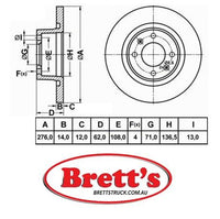 RN1898 DISC ROTOR REAR NiBK JNBK RN1898  CITROEN C5  Rear Axle Rotor Nov 04~Feb 08 2.0 L RC 2.0 HDi 138   Nov 04~Feb 08 2.0 L RC EW10A   BOSCH BD1064 REL10324 AC Delco AC2589D AP 14820 ATE 24.0114-0112.1 BENDIX 562189B BOSCH 0 986 478 981 0986478981