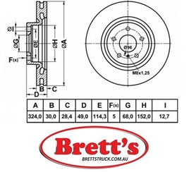 RN1891V DISC ROTOR FRONT NiBK JNBK RN1891 PROTEX IBS DR12372 BR15312 DBA DBA4600 DBA 4600  REL10577 AAP4600 ATE 24.0130-0215.1 BREMBO 09.8485.11 FiT FR1018V NISSAN 40206-CD005 SB BR22195T TRW DF 6480 TRW DF 7353S