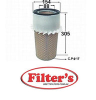 A413J AIR FILTER  SINGLE 8" ISUZU SBR FILTER; ACL 1142150320 92956407 79 SBR / JBR 6BB1 / 6BD1 NON TURBO UPTO 86