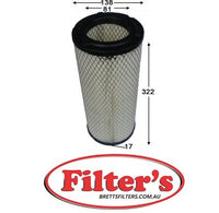 A5502 AIR FILTER  CATERPILLAR Compactors CP663E; CS663E CP663E, CS663E w/3056, 3056E Engs. CATERPILLAR Compactors CS531D CS531D w/3116 Eng. CATERPILLAR Compactors CS573D CS573D w/3116 Eng.
