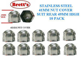 NC41-SSA 41MM 10PACK PAK FRONT 1“5/8 NUT COVER JAP STAINLESS STEEL 41MM SINGLE  NUT COVER CHROME CANTER MITSUBISHI ISUZU HINO NISSAN UD FUSO WHEEL NUT CAP COVER  NC41 41MM HIGH 8026SSFR 8026SS