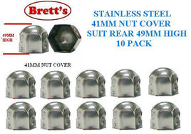 NC41-SSA 41MM 10PACK PAK FRONT REAR 1“5/8 NUT COVER JAP STAINLESS STEEL 41MM SINGLE  NUT COVER CHROME CANTER MITSUBISHI ISUZU HINO NISSAN UD FUSO WHEEL NUT CAP COVER  NC41 41MM HIGH 8026SSFR 8026SS