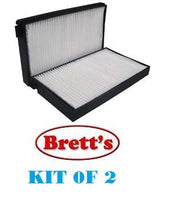 AC9405SET CABIN AIR FILTER HYUNDAI  Grand Starex Cabin Jan 07~ 2.5 L WA37 D4CB  HYUNDAI  H1 Starex Cabin May 07~Aug 15 2.5 L KGENPTQ07 4D56  Cabin May 07~Aug 15 2.5 L KGENPTQ07 D4CB