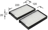 AC9405SET CABIN AIR FILTER HYUNDAI  Grand Starex Cabin Jan 07~ 2.5 L WA37 D4CB  HYUNDAI  H1 Starex Cabin May 07~Aug 15 2.5 L KGENPTQ07 4D56  Cabin May 07~Aug 15 2.5 L KGENPTQ07 D4CB