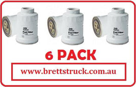 FC226JX6 6 PAK PACK FUEL FILTER FF2044 / Z332 P551351 FC-226J 1650405E01 FC1803 FC-1803 16504-05E01 NISSAN PATROL FORD MAVERICK 164034U11A 16403-4U11A FF5307 GQ SERIES II RD28T ENG 6CYL 2.8L DIESEL TURBO 1993-1997 LIGHT VEHICLE PATROL GQ SERIES TD42