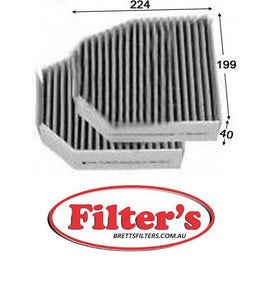 AC0144CSET CABIN AIR FILTER  SET OF 2 KIT AC0144 AZUMI AC31144SET AC31144 MANN-FILTER CUK22412 CUK2241/2 CU2241 CU22412/2 BOSCH 1987435508