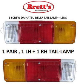 15440.025 DAIHATSU DELTA   TAIL LAMP ASSEMBLY 1 X  RH & 1 X LH  PAIR MULTI FIT 15440.025 15440.026 TAIL LIGHT DELTA TAILLAMP DAIHATSU  6 SCREW LENS