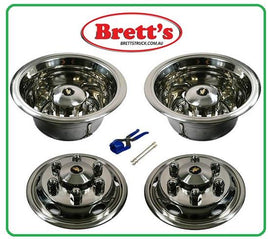 ISRT1606H SIMULATOR SET 16" 6 STUD 122MM OFFSET RIMS STAINLESS STEEL  WHEEL COVERS ISUZU HINO UD NISSAN FUSO MITSUBISHI ISRT-16/DUT6. Chrome Wheel Simulator Set 16"- 113 Offset   6 stud pattern to suit Hino   ISRT160DUT6 ISRT-16DUT6 HINOXZU419 2010-