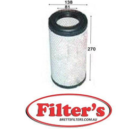 A0425OUT AIR FILTER FOR TOYOTA   TOYOTA Lift Trucks 7FGCU20 7FGCU20 TOYOTA Lift Trucks 7FGU25 7FGU25 w/2.237L Eng.  AZUMI A21425 DONALDSON P827654 FLEETGUARD AF25337 LUBER-FINER LAF8687 SAKURA A-1126 TOYOTA 1001852  17741-23600-71