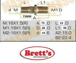 11181.408 RIGHT HAND RH WHEEL STUD CIVILIAN BUS W41 BHW BJW  Wheel Hub    FRONT OR REAR  BHW41  B  1999-02-01 — 2004-09-01  Japan, B TD42T LB/LS CC SX AT/4F   1999-02-01 — 2004-09-01  Japan, B TD42T LB/LS CC SX MT/5F  BJW41 40222WJ101 40222-WJ101