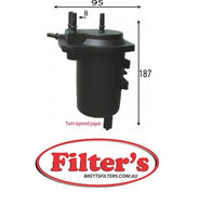 FS22026 FUEL FILTER  RENAULT Kangoo Fuel Supply Sys Jan 97~Jan 08 1.5 L FC07 K9K 704  Fuel Supply Sys Jan 97~Jan 08 1.5 L FC0F K9K 710 KW:60 Fuel Supply Sys Jan 97~Jan 08 1.5 L FC1E K9K 714  Fuel Supply Sys Jan 97~Jan 08 1.5 L KC09 K9K 710 KW:60