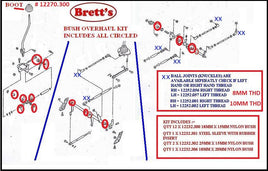 12232.390 GEAR LINKAGE KIT BUSH SET OVERHAUL YOUR SLOPPY GEARSHIFT  FM515 FK415 FK417 FM557 FM555 FK455 FK457 1985-1995 MITSUBISHI FUSO GEAR CHANGE SELECTOR WORN WEAR BUSHS BUSH KIT BUSHES