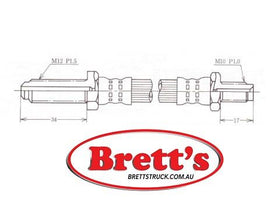 BH24012F  BRAKE HYD HOSE HYDRAULIC LINE  FRONT SBR FSR 1976-1986 ISUZU1-09364-373-0 seikenSH80547 ISUZU1093643730  0052135250  1-09364-373 11512.004 ISUZU FSR FSR11 FSR12 1984-1986