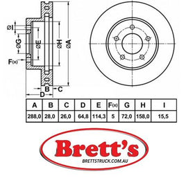 RN1991V DISC ROTOR  FRONT NiBK JNBK RN1991  AP 24824 ATE 24.0128-0708.1 BRECO BS 8449 BREMBO 09.8864.10 BREMBO 09.8864.75 BREMBO FD.157.000 BREMBO FS.157.000 CAR 142.338 CAR RACING HPD 338 CHRYSLER K52128247AA CHRYSLER K52128247AB CHRYSLER K52128247AC