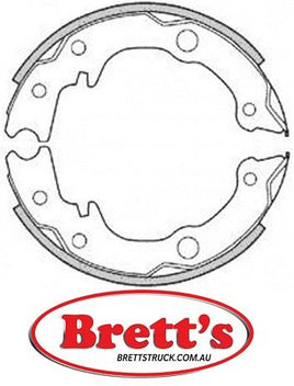 11526.016 H/BRAKE HANDBRAKE SHOES SHOE PR PAIR  PARK BRAKE MITSUBISHI FE339 FE434 FE444 FG439 FG637 FG639 10/1997- FG84D FE84D