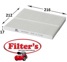 AC9320SET  CABIN AIR FILTER SET KIA SPORTAGE SORENTO 2005- WACF0046 97133-2E950 971332E950 RCA195 RCA195P    Hyundai Tucson 2.0L 2004-2010 2L 2.0L CRDi 2006-on   JM. Diesel. 4Cyl  2.7L V6 2004-2010  JN81.  Petrol. G6BA3. MPFI. DOHC 24V.