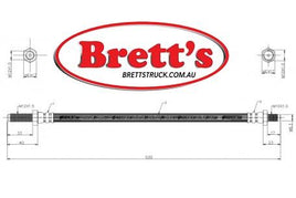 BH24042F  BRAKE HYD HOSE HYDRAULIC LINE BH24042 FRONT ISUZU  0-05312-690-0 seiken SH81757 ISUZU 0053126900 seiken SH-81757 ISUZU Forward  Front Brake Hose Jan 96~Dec 98 8.2 L FTS33 Pos:RH/LH