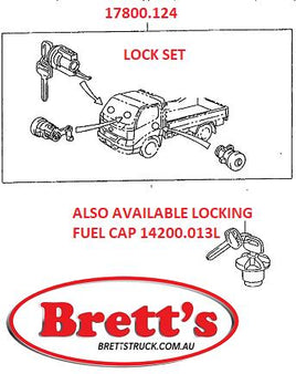 17800.124 RH AND LH DOOR BARREL AND KEY SET KIT HINO RIGHT HAND DRIVERS SIDE AND LEFT HAND PASSENGERS  AND IGNITION 69005-37080 6900537080 6900537280 HINO TOYOTA DYNA DUTRO 1999- ON MODELS