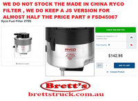 FS45067  FUEL FILTER  VOLVO S40 Fuel Supply Sys Dec 04~Sep 10 1.6 L MS D4164T KW:80  VOLVO V70 Fuel Supply Sys Jan 10~ 1.6 L Model:Executive Car|KW:80  VOLVO XC60 Fuel Supply Sys Apr 09~ 1.6 L D4164T KW:80