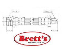 BH23026F  BRAKE HYD HOSE HYDRAULIC LINE  FRONT MITSUBISHI Canter Front Brake Hose Jan 86~Dec 90 2.6 L FC432 Pos:Wheel side RH/LH|Steer:LHD Front Brake Hose Jan 86~Dec 95 2.6 L FC432 Pos:RH/LH,  3.3 L FE441  FE421