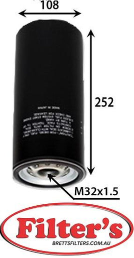 FC242J FUEL FILTER RENAULT TRUCKS KERAX SERIES, MAGNUM SERIES, PREMIUM SERIES & PREMIUM LANDER SERIES - VOLVO BUSES 7500, 7700, 9700, 9900, 8500(TX), 8700(TX), 9700(TX), 9900(TX), B12B, B12M & B9R A30D, FH SERIES, FM SERIES & VN SERIES