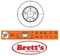 RN1519V DISC ROTOR  FRONT NiBK JNBK RN1519 AP 24837 ATE 24.0124-0735.1 BRECO BS 8461 BREMBO 09.8953.10 CAR 142.048 CAR 142.1381 DELPHI BG3792 FERODO DDF1209 FiT FR0625V Fritech DF126