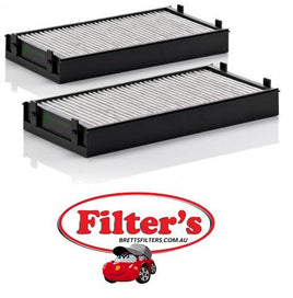 AC0154CSET CABIN AIR FILTER KIT OF 2 BMW X5 X6 64116945594 CUK2941 CU2941 CU2941-2 CUK2941-2 E2944LC WACF0097 SFC00097C CAC-30040 BMW X5 - E70 X5 - E70 E70 TURBO DIESEL 3.0L M57306D3  RCA305 RCA305C BMW X6