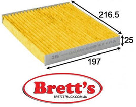 BIO AC401B Cabin Air Filter Biofunctional AC401 AC401C O2CLEAN  CABIN AIR FILTER CAV-1705 CAV1705 RCA120MS RCA187MS RCA187 RCA120 FP2227 FP-2227 FP2043  CAC17090 CAV17090 CAV-17090